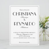 Invitation Moderne Elégant Style Roaring 20s photo Mariage (Debout devant)