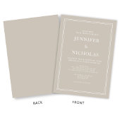 Invitation Moderne Élégant Taupe Formelle Mariage beige