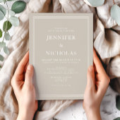 Invitation Moderne Élégant Taupe Formelle Mariage beige