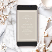 Invitation Moderne Élégant Taupe Formelle Mariage beige