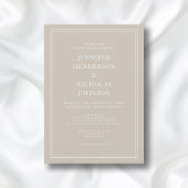 Invitation Moderne Élégant Taupe Formelle Mariage beige
