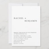 Invitation Moderne Élégant Temps Minimaliste Classique (Devant)