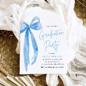 Invitation Moderne Elégant tendance Bleu Bow Graduation Arche