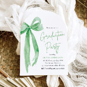 Invitation Moderne Elégant tendance Bow Green Graduation Arch