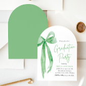 Invitation Moderne Elégant tendance Bow Green Graduation Arch