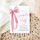 Invitation Moderne Elégant Tendance Bow rose Photo Graduation