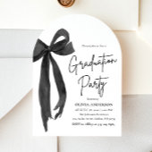 Invitation Moderne Elégant tendance noir Bow Graduation Arche