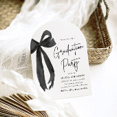 Invitation Moderne Elégant tendance noir Bow Graduation Arche