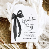 Invitation Moderne Elégant tendance noir Bow Graduation Arche