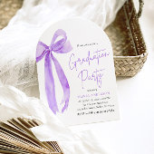 Invitation Moderne Elégant tendance Purple Bow Graduation Arc