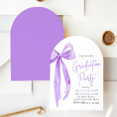Invitation Moderne Elégant tendance Purple Bow Graduation Arc