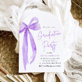 Invitation Moderne Elégant tendance Purple Bow Graduation Arc