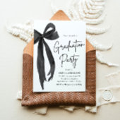 Invitation Moderne Elégant tendance Stylish Black Bow Graduat