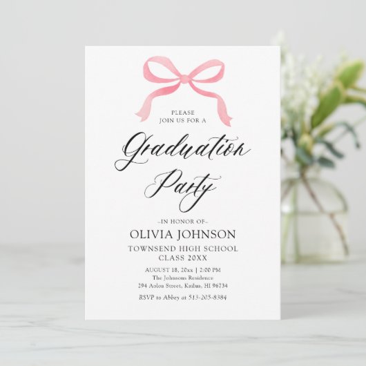 Invitation Moderne Elégant tendance Stylish Bow (Debout devant)