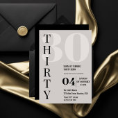 Invitation Moderne Elégant Trente-Trente Anniversaire