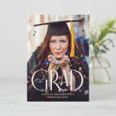 Invitation Moderne Élégant Type Photo Graduation (Debout devant)