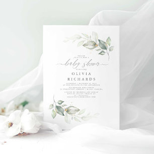 Invitation Moderne Elégant Verdure Baby shower mignon