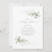 Invitation Moderne Elégant Verdure Baby shower mignon (Devant)