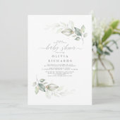 Invitation Moderne Elégant Verdure Baby shower mignon (Debout devant)