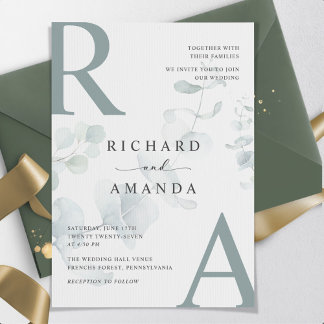 Invitation Moderne Elégant Verdure Mariage minimaliste