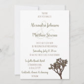 Invitation Moderne Elégant Vert Brown Joshua Tree Mariage (Devant)