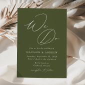 Invitation Moderne Élégant Vert Olive Nous faisons Mariage
