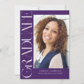 Invitation Moderne Elégant Vertical Deux Photo Graduation (Devant)