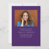 Invitation Moderne Elégant Vertical Deux Photo Graduation (Dos)