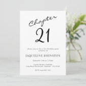 Invitation Moderne élégante calligraphie 21e anniversaire (Debout devant)