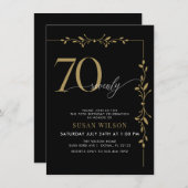 Invitation Moderne élégante calligraphie 70e anniversaire (Devant / Derrière)
