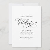 Invitation Moderne Élégante Calligraphie Graduation (Dos)