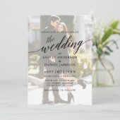 Invitation Moderne Élégante calligraphie Mariage de superposi (Debout devant)