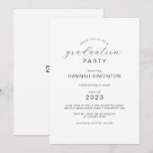 Invitation Moderne Elégante Calligraphie Parti de Graduation (Devant / Derrière)