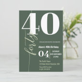 Invitation Moderne élégante calligraphie QUARANTE 40e anniver (Debout devant)