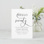 Invitation Moderne Élégante Calligraphie Seveneth Anniversair (Debout devant)