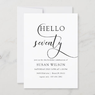 Invitation Moderne Élégante Calligraphie Seveneth Anniversair