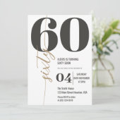 Invitation Moderne élégante calligraphie SIXTY 60e anniversai (Debout devant)