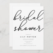 Invitation moderne élégante douche nuptiale (Devant / Derrière)