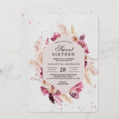 Invitation Moderne Elégante Fleurs Cadre Beauté (Devant / Derrière)