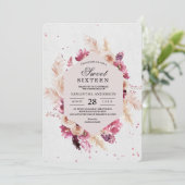 Invitation Moderne Elégante Fleurs Cadre Beauté (Debout devant)