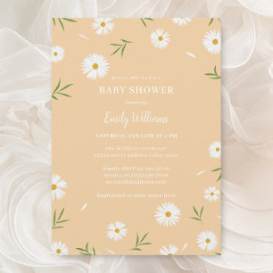 Invitation Moderne Élégante marguerite Baby shower neutre pou