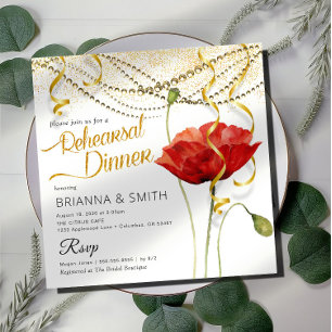 Invitation Moderne Élégante Répétition Dîner Calligraphie