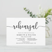 Invitation Moderne Élégante, répétition Mariage et dîner (Debout devant)