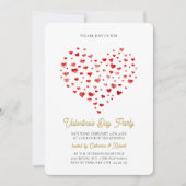 Invitation Moderne élégante Saint Valentin Fête des Coeurs ro (Devant)