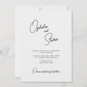 Invitation Moderne Élégante Script Minimaliste Mariage (Devant)