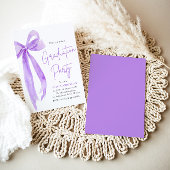 Invitation Moderne Elégante tendance Bow pourpre Graduation