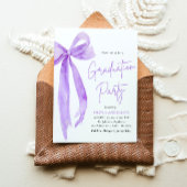 Invitation Moderne Elégante tendance Bow pourpre Graduation