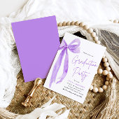 Invitation Moderne Elégante tendance Bow pourpre Graduation