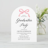Invitation Moderne élégante tendance Pink Bow Graduation Arch (Debout devant)