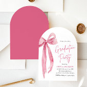 Invitation Moderne élégante tendance Pink Bow Graduation Arch